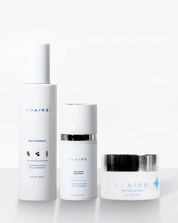 Get Started Bundle with MDAiRE Bio Cleanse 5.5 Face Wash, NMF Hydrator Mini, and Peptide Lip Mask in gallery 1