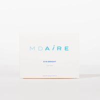 MDAiRE Eye Bright Masks box with simple white design and blue text in 
